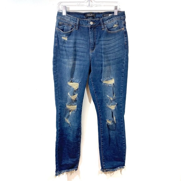 Judy Blue Denim - Judy Blue Distressed Dark Wash Boyfriend Fit Jeans 9/29